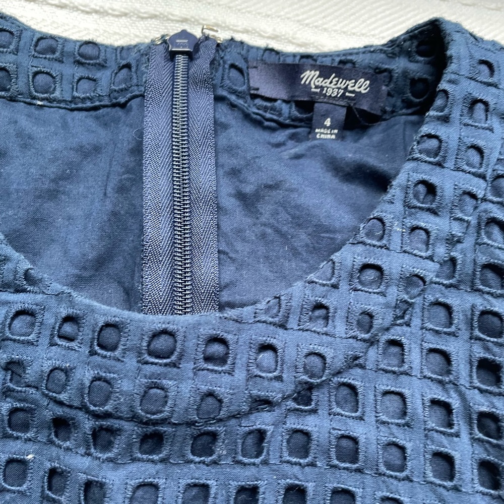 Preppy blue Madewell summer mini dress - Picture 2 of 7